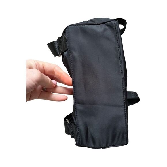 Botkier Small Black Nylon & Pebbled Leather Backpack Logo Straps - Picture 3 of 15